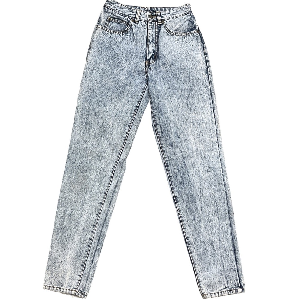 Pepe Jeans Women 30 26W 31L Blue Acid Wash High Waist Mom Cotton Hong Kong VTG